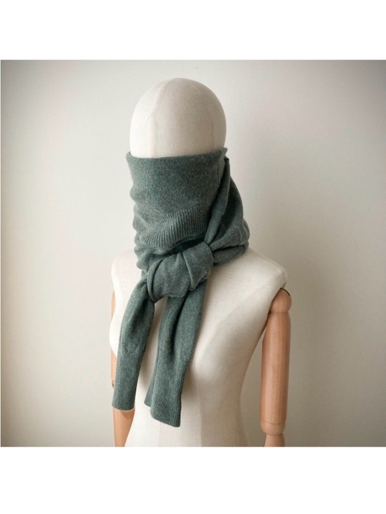 joodito 100% cashmere sweater wrap preppy tie scarf japanese boro light green - Picture 2 of 11
